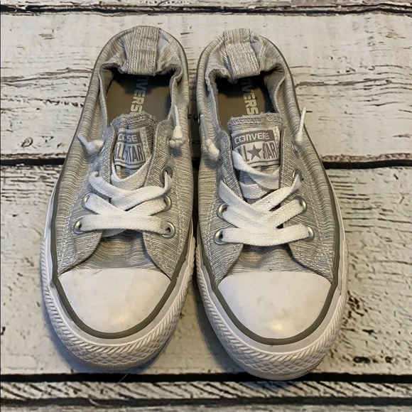 Converse Shoes - Converse grey and white slip on